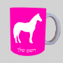 סוּס ספל תה \ קפה מעוצבת בעיצוב אישי עם השם שלך ב10 צבעים לבחירה