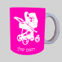 עגלת תינוק ספל תה \ קפה מעוצבת בעיצוב אישי עם השם שלך ב10 צבעים לבחירה