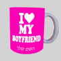 אוהבת את החבר שלי ספל תה \ קפה מעוצבת בעיצוב אישי עם השם שלך ב10 צבעים לבחירה