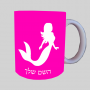 בת ים - אישה ספל תה \ קפה מעוצבת בעיצוב אישי עם השם שלך ב10 צבעים לבחירה