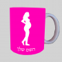 אישה הרה ספל תה \ קפה מעוצבת בעיצוב אישי עם השם שלך ב10 צבעים לבחירה