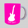 גִיטָרָה ספל תה \ קפה מעוצבת בעיצוב אישי עם השם שלך ב10 צבעים לבחירה