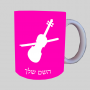 כינור ספל תה \ קפה מעוצבת בעיצוב אישי עם השם שלך ב10 צבעים לבחירה