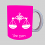 סימני גלגל המזלות - מאזניים ספל תה \ קפה מעוצבת בעיצוב אישי עם השם שלך ב10 צבעים לבחירה