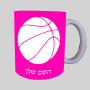 כדור כדורסל ספל תה \ קפה מעוצבת בעיצוב אישי עם השם שלך ב10 צבעים לבחירה