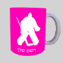 הוקי שוער ספל תה \ קפה מעוצבת בעיצוב אישי עם השם שלך ב10 צבעים לבחירה