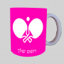 פינג פונג ספל תה \ קפה מעוצבת בעיצוב אישי עם השם שלך ב10 צבעים לבחירה