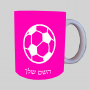 כדורגל כדור כדורגל ספל תה \ קפה מעוצבת בעיצוב אישי עם השם שלך ב10 צבעים לבחירה