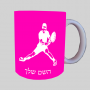שחקן טניס ספל תה \ קפה מעוצבת בעיצוב אישי עם השם שלך ב10 צבעים לבחירה