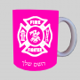 כבאי - תג ספל תה \ קפה מעוצבת בעיצוב אישי עם השם שלך ב10 צבעים לבחירה