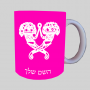 פרחי קרניים ספל תה \ קפה מעוצבת בעיצוב אישי עם השם שלך ב10 צבעים לבחירה
