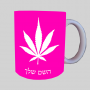 עלה מריחואנה - עשב ספל תה \ קפה מעוצבת בעיצוב אישי עם השם שלך ב10 צבעים לבחירה
