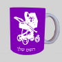 עגלת תינוק ספל תה \ קפה מעוצבת בעיצוב אישי עם השם שלך ב10 צבעים לבחירה