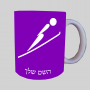 קפיצת סקי אולימפית ספל תה \ קפה מעוצבת בעיצוב אישי עם השם שלך ב10 צבעים לבחירה