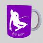 סקִי ספל תה \ קפה מעוצבת בעיצוב אישי עם השם שלך ב10 צבעים לבחירה