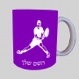 שחקן טניס ספל תה \ קפה מעוצבת בעיצוב אישי עם השם שלך ב10 צבעים לבחירה