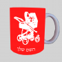 עגלת תינוק ספל תה \ קפה מעוצבת בעיצוב אישי עם השם שלך ב10 צבעים לבחירה