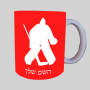 הוקי שוער ספל תה \ קפה מעוצבת בעיצוב אישי עם השם שלך ב10 צבעים לבחירה