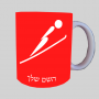 קפיצת סקי אולימפית ספל תה \ קפה מעוצבת בעיצוב אישי עם השם שלך ב10 צבעים לבחירה