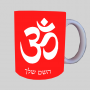 סמל OM ספל תה \ קפה מעוצבת בעיצוב אישי עם השם שלך ב10 צבעים לבחירה