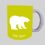 דוב ספל תה \ קפה מעוצבת בעיצוב אישי עם השם שלך ב10 צבעים לבחירה