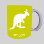 קנגרו ספל תה \ קפה מעוצבת בעיצוב אישי עם השם שלך ב10 צבעים לבחירה