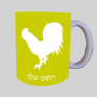 תַרְנְגוֹל ספל תה \ קפה מעוצבת בעיצוב אישי עם השם שלך ב10 צבעים לבחירה