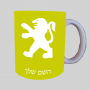 פיג'ו ספל תה \ קפה מעוצבת בעיצוב אישי עם השם שלך ב10 צבעים לבחירה