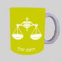 סימני גלגל המזלות - מאזניים ספל תה \ קפה מעוצבת בעיצוב אישי עם השם שלך ב10 צבעים לבחירה