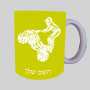 רוכב טרקטורונים ספל תה \ קפה מעוצבת בעיצוב אישי עם השם שלך ב10 צבעים לבחירה