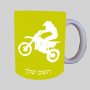 מוטוקרוס ספל תה \ קפה מעוצבת בעיצוב אישי עם השם שלך ב10 צבעים לבחירה