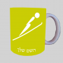 קפיצת סקי אולימפית ספל תה \ קפה מעוצבת בעיצוב אישי עם השם שלך ב10 צבעים לבחירה