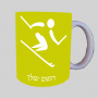 סקי אולימפי ספל תה \ קפה מעוצבת בעיצוב אישי עם השם שלך ב10 צבעים לבחירה