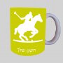 נגן פולו - סוס ספל תה \ קפה מעוצבת בעיצוב אישי עם השם שלך ב10 צבעים לבחירה