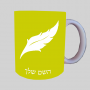 פלומה נוצה ספל תה \ קפה מעוצבת בעיצוב אישי עם השם שלך ב10 צבעים לבחירה