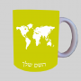 מפת העולם ספל תה \ קפה מעוצבת בעיצוב אישי עם השם שלך ב10 צבעים לבחירה