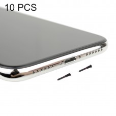 10 PCS טעינה ברגי נמל לאייפון X (שחור)