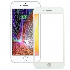 Outer Glass Lens המסך הקדמי עם מסגרת Bezel מסך LCD קדמי עבור 8 iPhone (לבן)