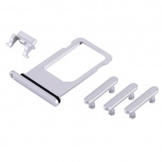 כרטיס מגש + Volume Control מפתח + כפתור הפעלה + השתק Switch ויברטור מפתח עבור 8 iPhone (כסף)