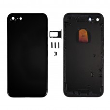 6 ב 1 עבור 7 iPhone (לחצן Power Control Back Cover + כרטיס מגש + כרך מפתח + + מתג השתקה כניסה ויברטור מפתח +) כיסוי והשיכון העצרת מלאה (Jet שחור)