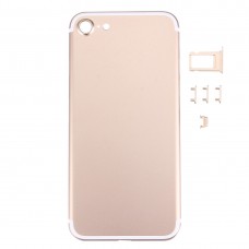 5 ב 1 עבור 7 iPhone (כריכה אחורית + כרטיס מגש + Volume Control מפתח + כפתור הפעלה + השתק Switch ויברטור מפתח) כיסוי והשיכון העצרת מלאה (זהב)
