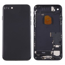 סוללה חזרה עצרת כיסוי עם כרטיס מגש עבור 7 iPhone (שחור משחור)