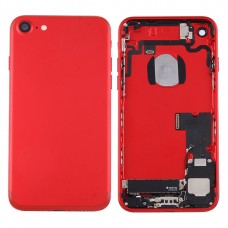 חזרה סוללת עצרת כיסוי עם כרטיס מגש עבור 7 iPhone (אדום)