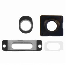 4 ב 1 עבור iPhone 5S (טבעת עדשת הזכוכית החיצונית מצלמת עדשה + מצלמה + טעינת נמל טבעת + אוזניות גק טבעת) תיקון קיט חלק (לבן)