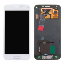 LCD מקורי + לוח מגע עבור גלקסי S5 מיני - G800. G800F. G800A. G800HQ. G800H. G800M. G800R4. G800Y (לבן)