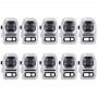 10 PCS אחורי מצלמה עדשה כיסוי + פנס Bracker עבור גלקסי S7 - G930 (כסף)