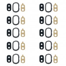 10 PCS Bezel מצלמה חזרה עם עדשה כיסוי ו דבק גלקסי J4. J400F - DS. J400G - DS (שחור)