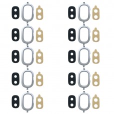 10 PCS Bezel מצלמה חזרה עם עדשה כיסוי ו דבק גלקסי J4. J400F - DS. J400G - DS (כחול)