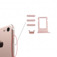 כרטיס מגש + Volume Control מפתח + כפתור הפעלה + מתג השתקה ויברטור מפתח עבור 7 iPhone (Rose Gold)