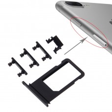 כרטיס מגש + Volume Control מפתח + כפתור הפעלה + מתג השתקה ויברטור מפתח עבור iPhone 7 פלוס (שחור)